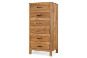Iya Reclaimed Wood Tall Boy Chest of Drawers - Natural