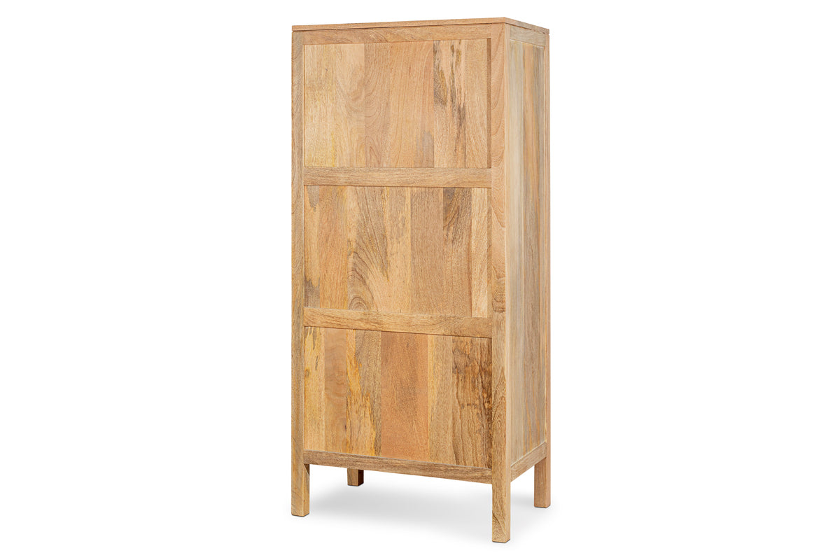 Kanz Mango Wood Tall Boy Chest of Drawers - Natural