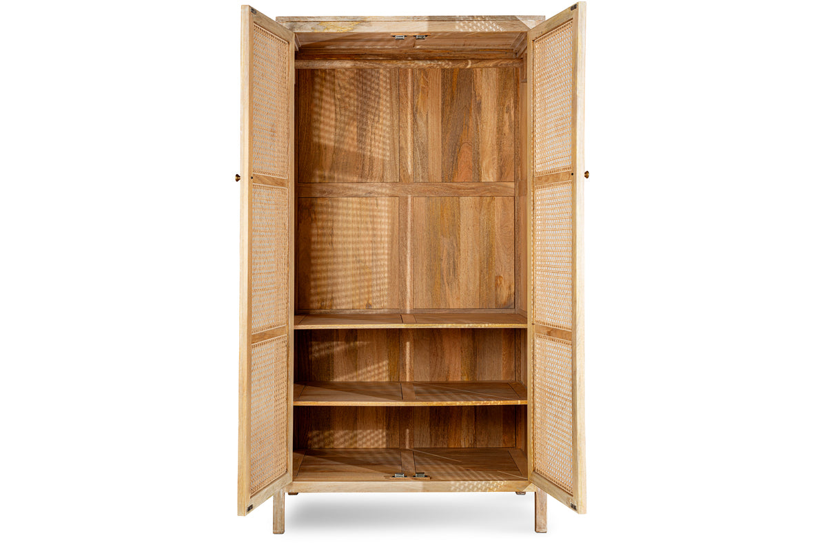 Kanz Mango Wood Wardobe - Natural
