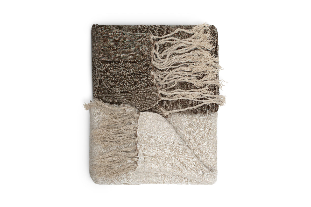 Munir Linen Throw - Charcoal