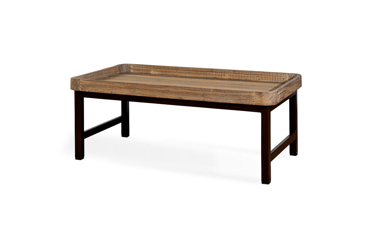 Nisha Reclaimed Wood & Iron Coffee Table - Natural
