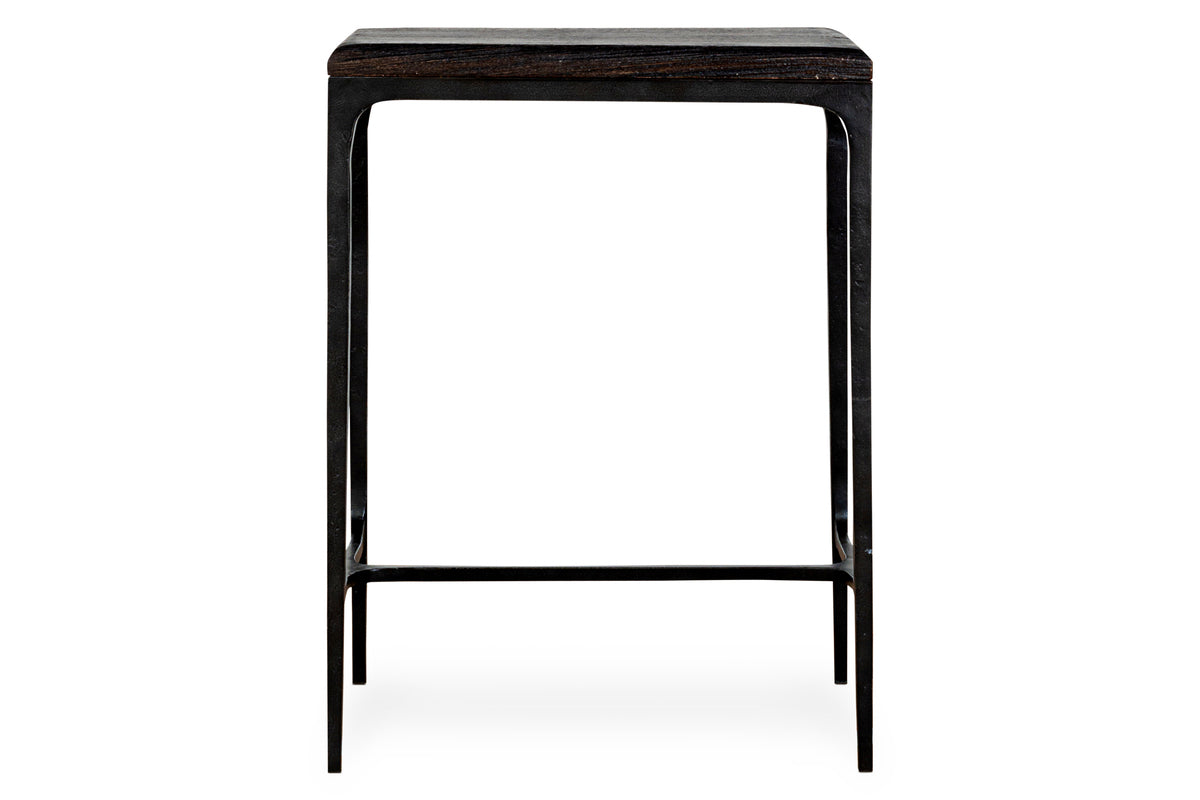 Sita Reclaimed Wood & Iron Side Table - Chocolate Brown