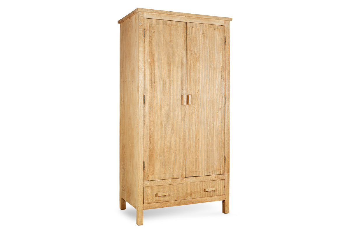 Vivan Grooved Wardrobe - Natural