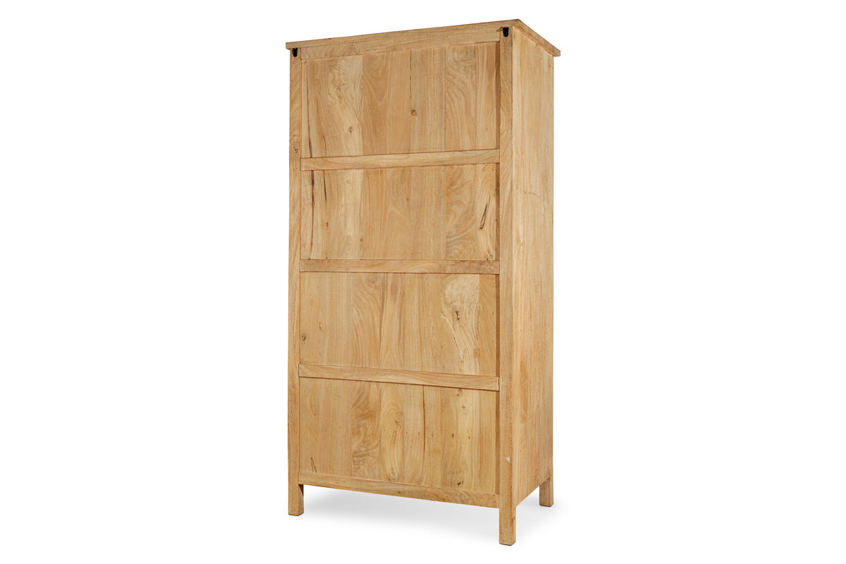 Vivan Grooved Wardrobe - Natural