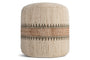 Zairya Jute & Cotton Tall Pouf  - Natural & Rust