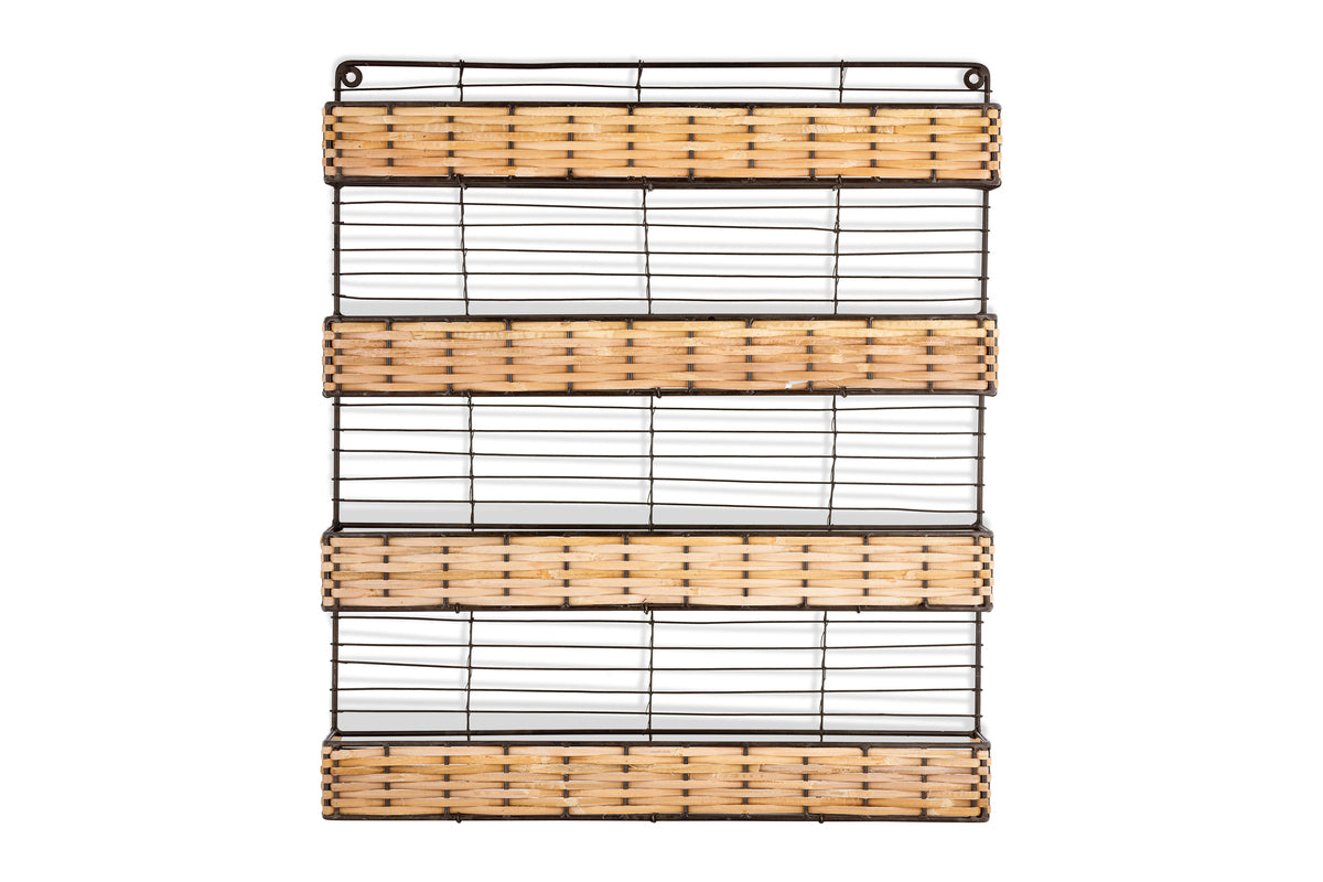 Montali Iron & Rattan Spice Rack - Natural