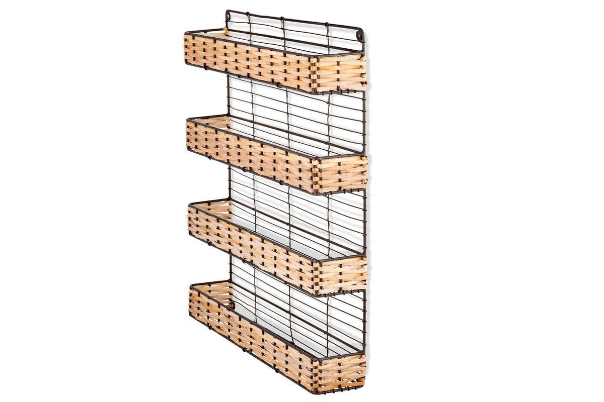 Montali Iron & Rattan Spice Rack - Natural
