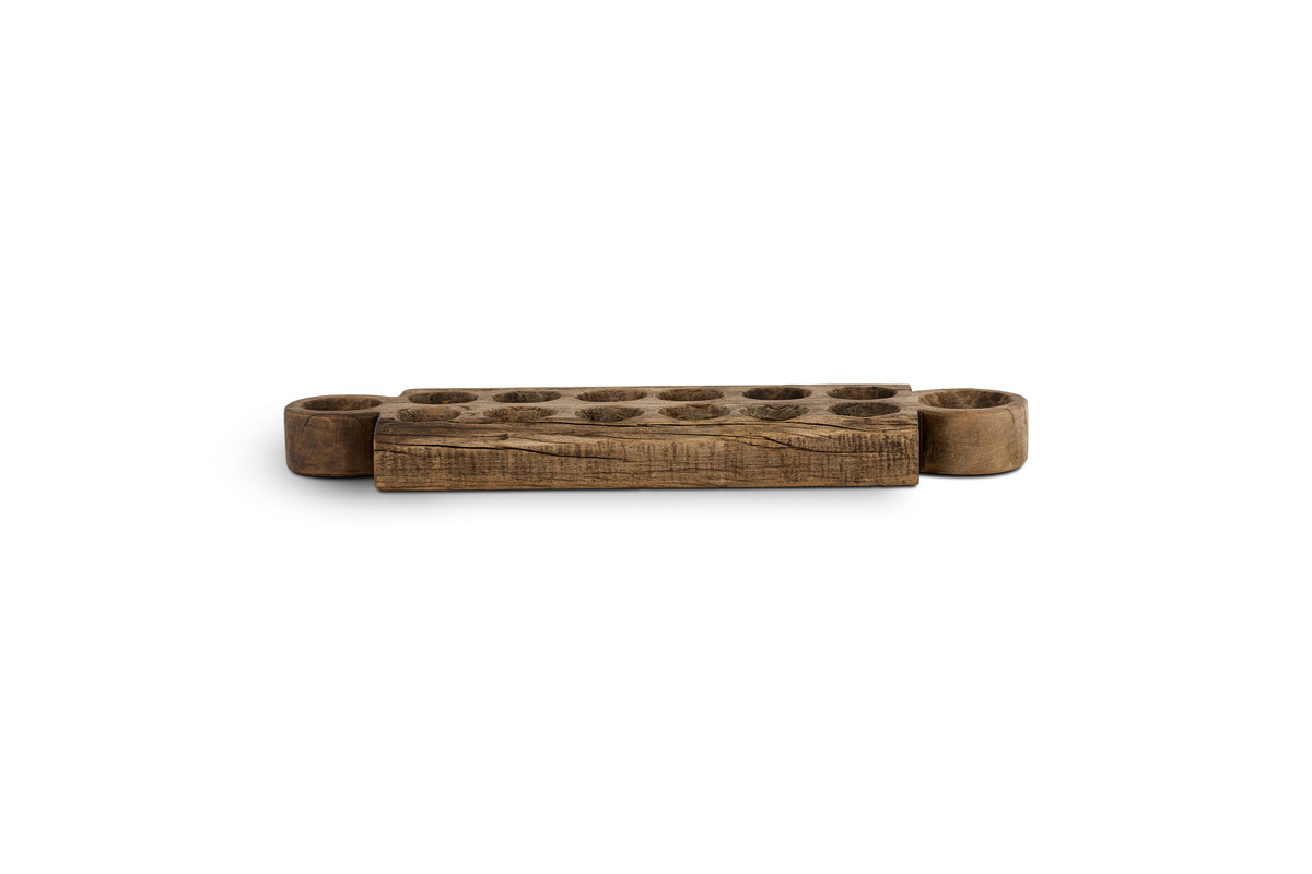 Makala Reclaimed Wood Tealight Holder - Natural