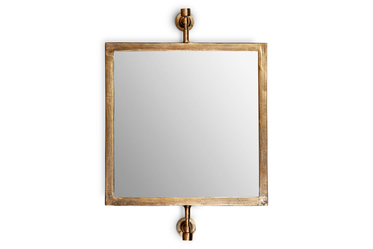 Visala Swivel Wall Mirror - Antique Brass