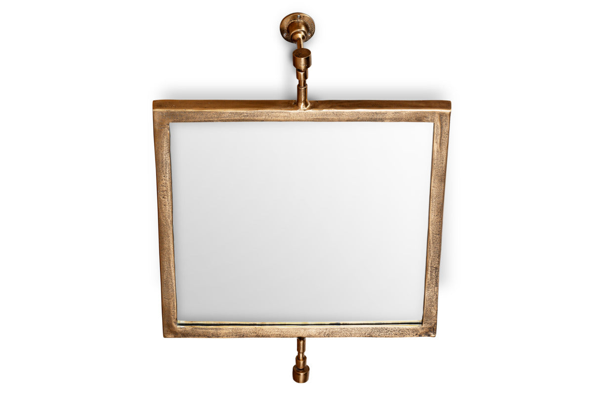Visala Square Swivel Wall Mirror - Antique Brass - Square