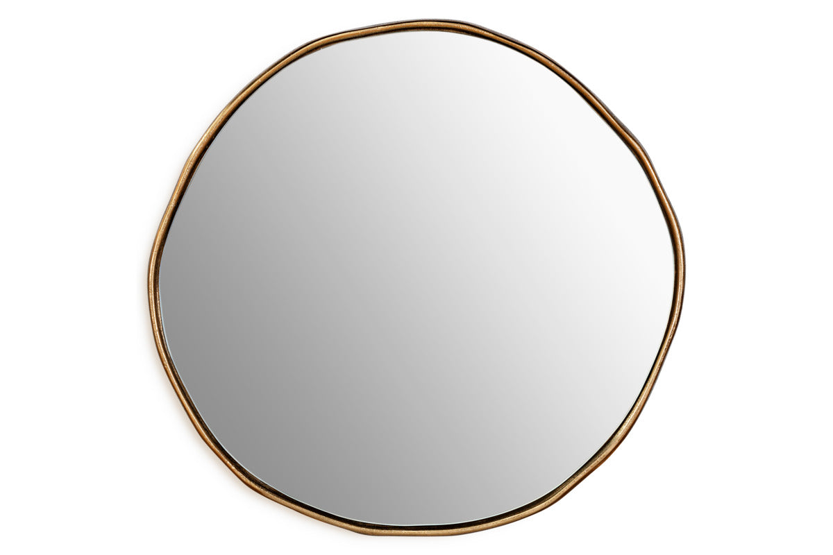 Mchanga Organic Shape Mirror - Antique Brass