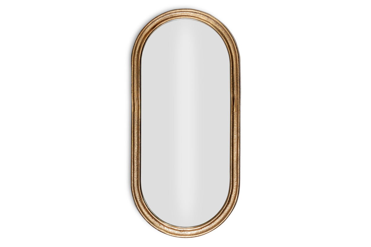 Mbwa Oval Mirror - Antique Brass