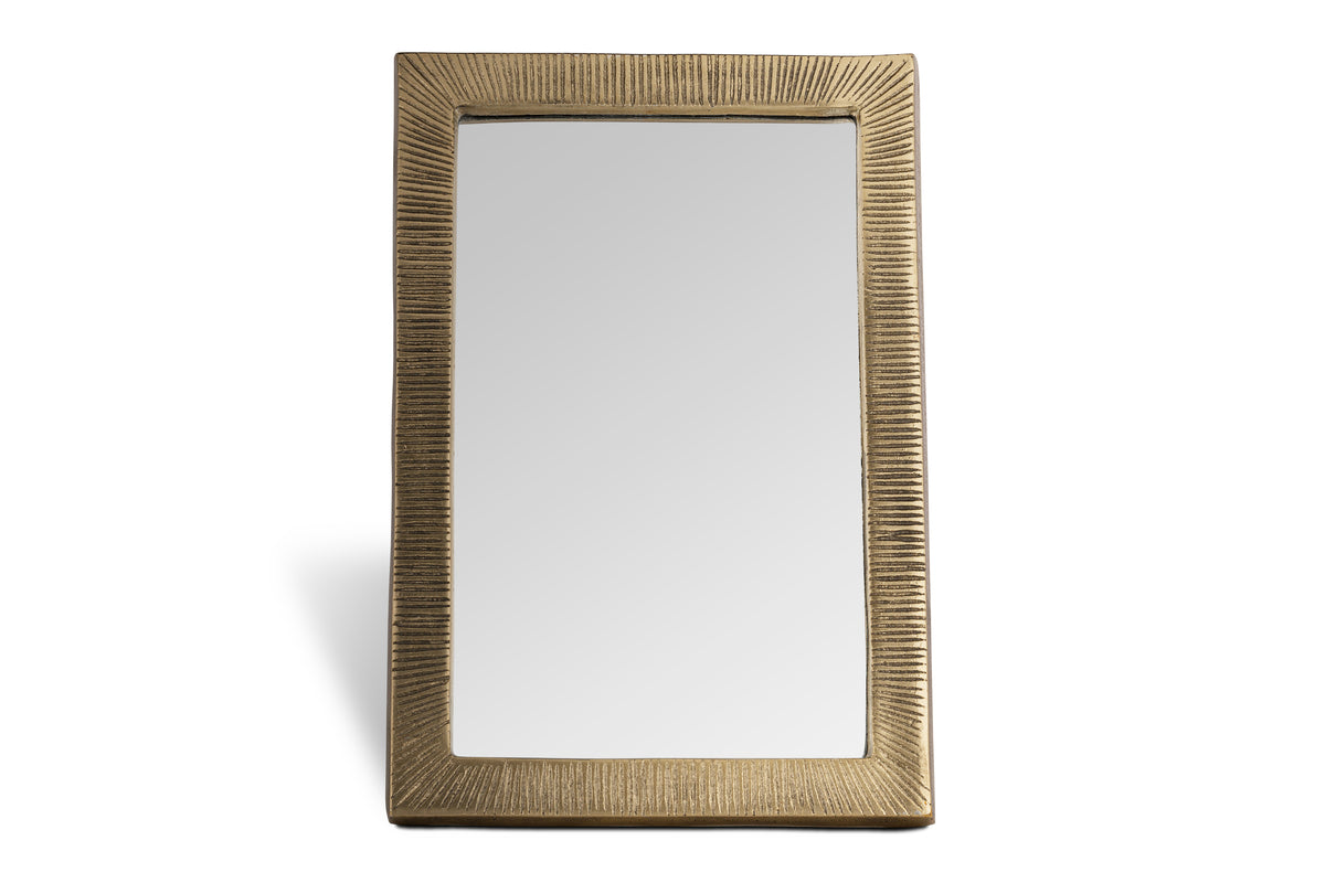 Baja Standing Mirror - Antique Brass