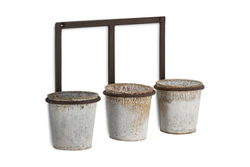 Tukana Triple Wall Hung Planter - Zinc