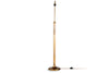 Kera Wood & Metal Floor Lamp - Antique Brass & Natural