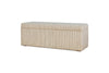 Sanja Stripe Cotton & Linen Upholstered Storage Bench - Grey