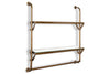 Karura Wall Shelves with Towel Rail - Antique Brass