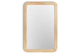 Vivan Rectangular Grooved Wood Mirror - Natural