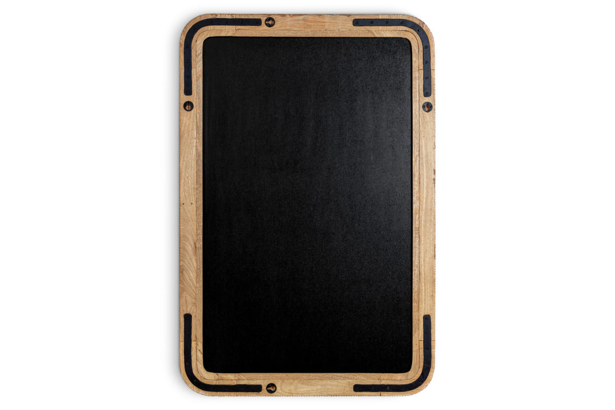 Vivan Rectangular Grooved Wood Mirror - Natural