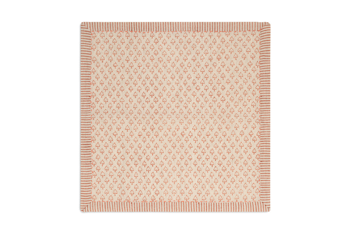 Peplu Block Print Napkin - Terracotta