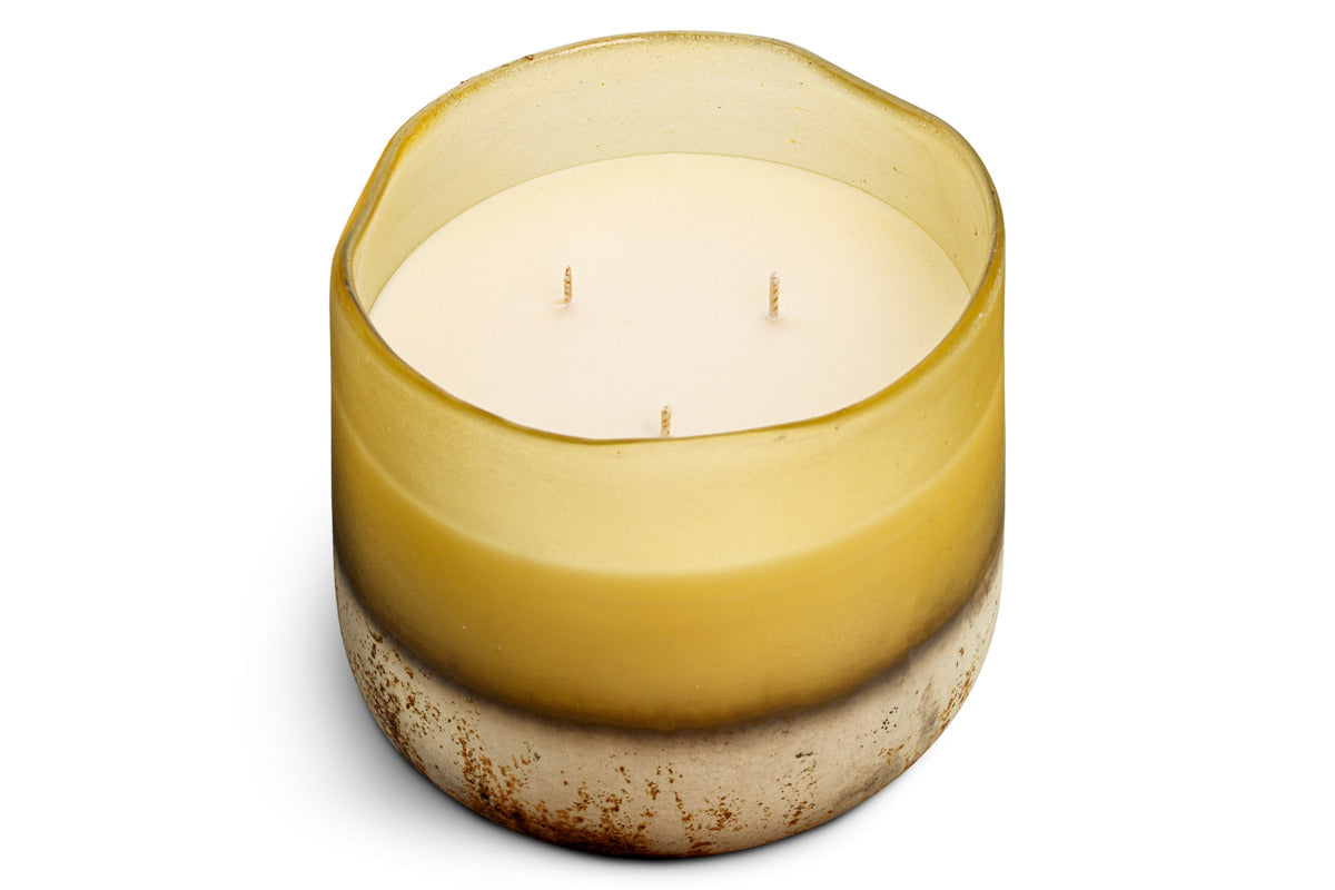 Oakmoss & Rose 3 Wick Scented Candle - Yellow