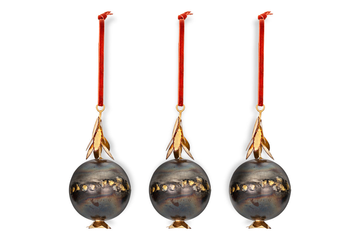 Kalira Baubles  - Black & Brass - (Set of 3)