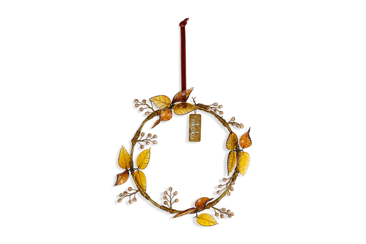Parili Glass Wreath - Small - Ochre - Small