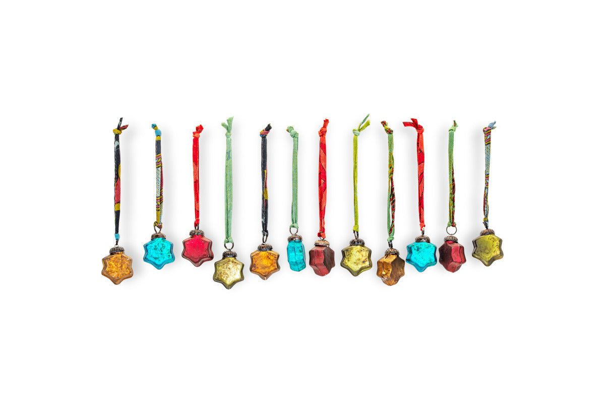 Oko Mini Star Baubles - Mixed Matt (Set of 12)