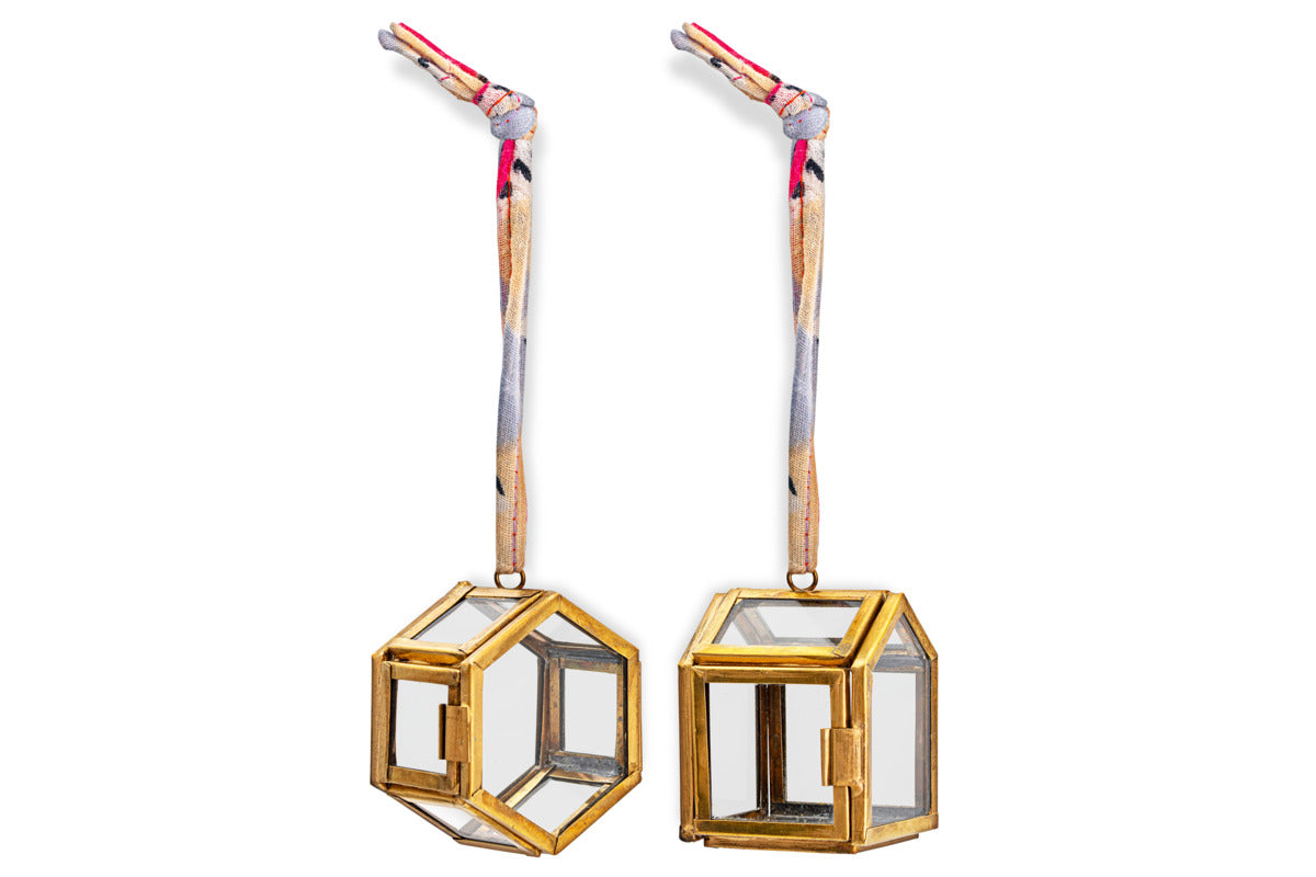 Tiny Kiko Box Decorations - Antique Brass - (Set of 2)