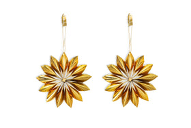 Amata Brass Star Baubles - Antique Brass - (Set of 2)