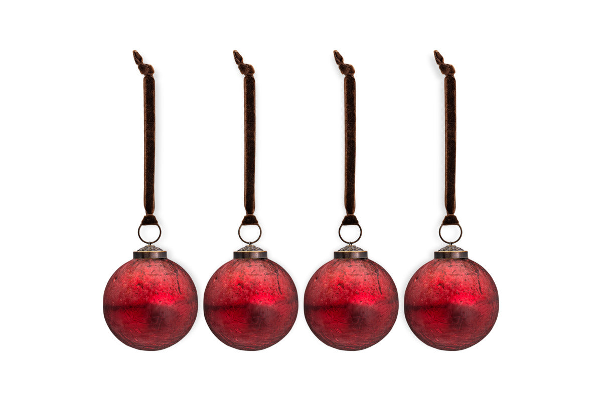 Pannee Round Baubles - Merlot (Set of 4)