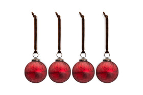 Pannee Round Baubles - Merlot - (Set of 4)