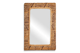 Arjun Upholstered Rectangular Wall Mirror - Natural