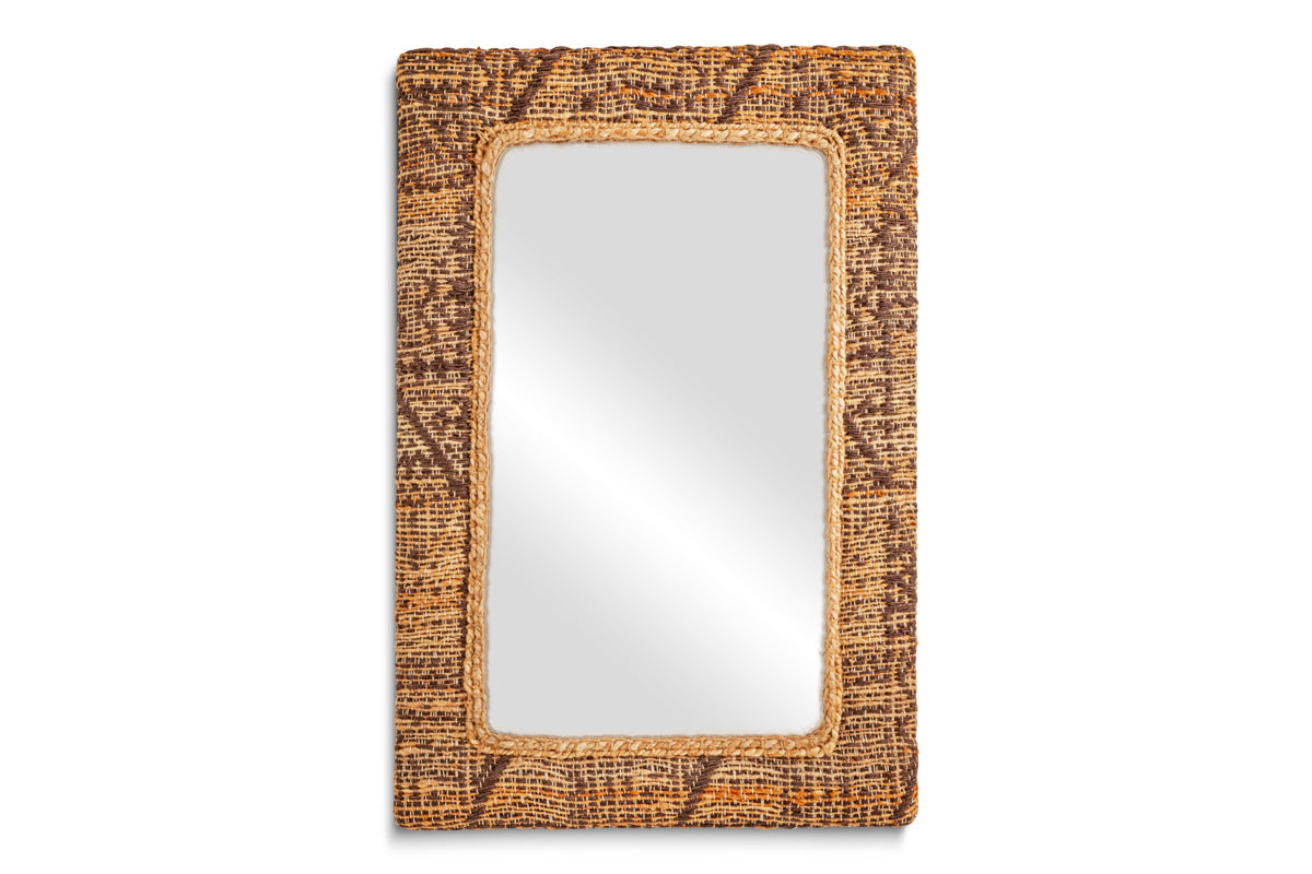 Arjun Upholstered Rectangular Wall Mirror - Natural