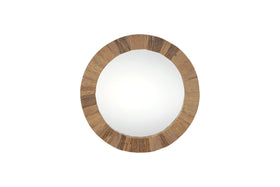 Ibo Reclaimed Round Wall Mirror - Natural