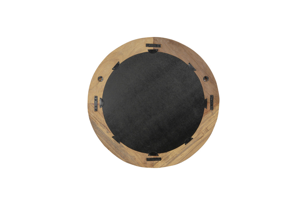 Ibo Reclaimed Round Wall Mirror - Natural