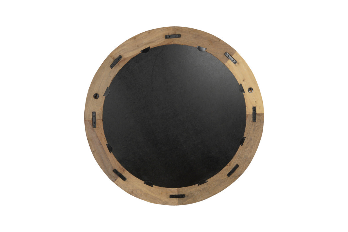 Ibo Reclaimed Round Wall Mirror - Natural