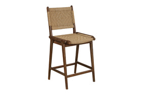 Vinay Jute & Wood Woven Counter Chair - Chocolate Brown