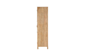 Artha Mango Wood & Glass Tall Cabinet - Natural