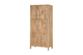 Artha Mango Wood & Glass Tall Cabinet - Natural