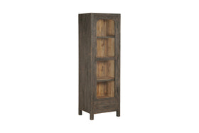 Valin Mango Wood & Glass Cabinet - Charcoal - Tall