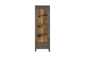 Valin Mango Wood & Glass Cabinet - Charcoal - Tall