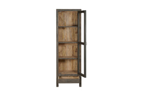 Valin Mango Wood & Glass Cabinet - Charcoal - Tall