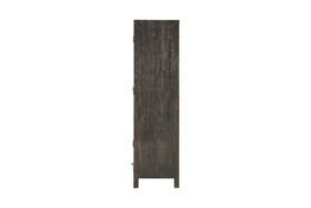 Valin Mango Wood & Glass Cabinet - Charcoal - Tall