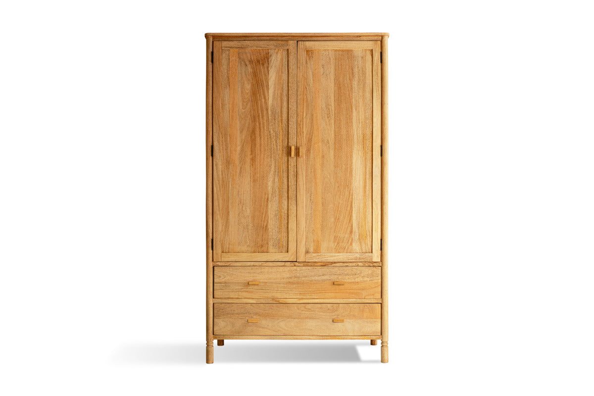 Sri Mango Wood Wardrobe - Natural
