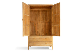 Sri Mango Wood Wardrobe - Natural