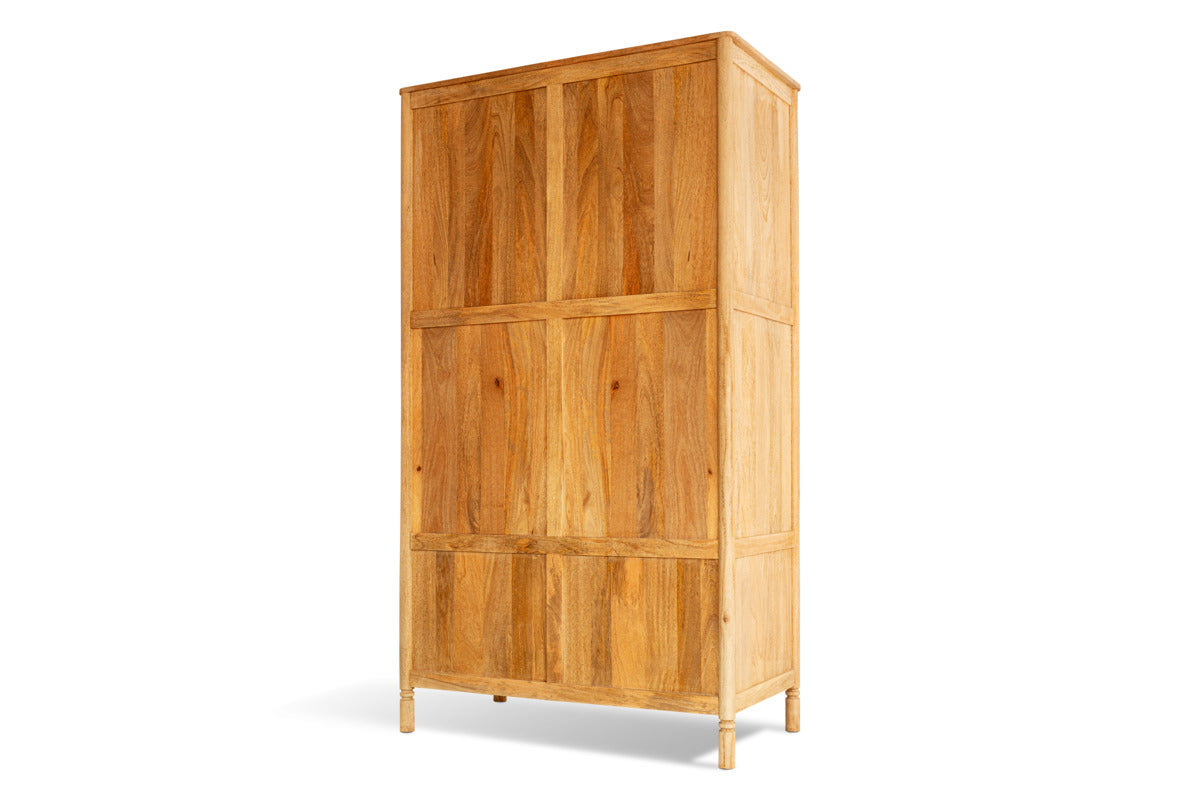 Sri Mango Wood Wardrobe - Natural