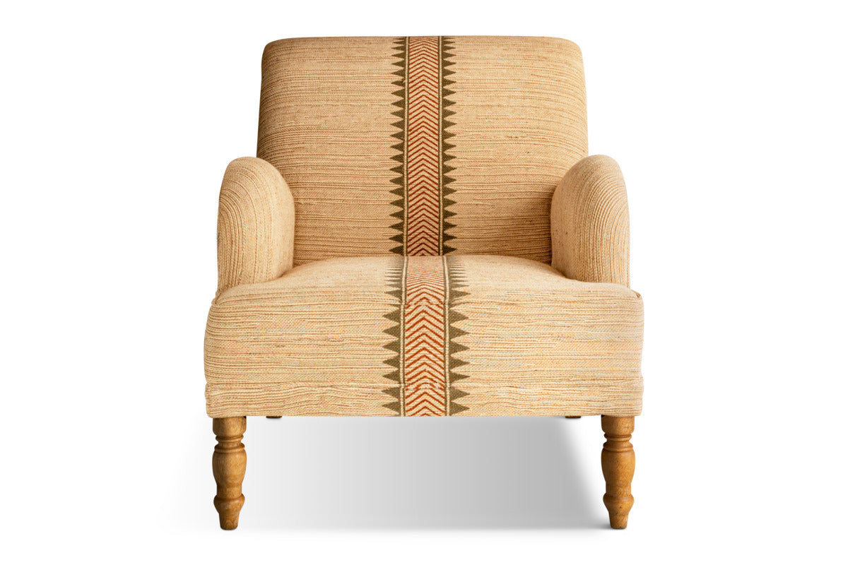 Zairya Jute & Cotton Armchair - Natural & Rust