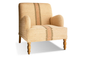 Zairya Jute & Cotton Armchair - Natural & Rust