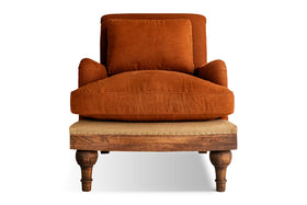 Abe Linen Deconstructed Armchair - Rust
